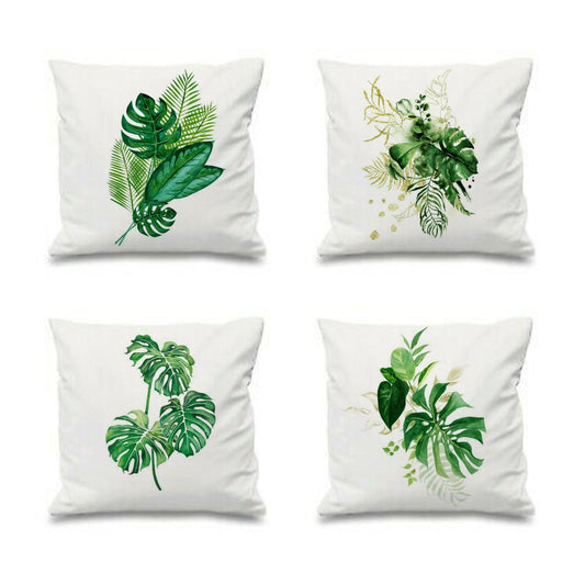 Golden Monstra Plant Cushion Covers Pack of 4