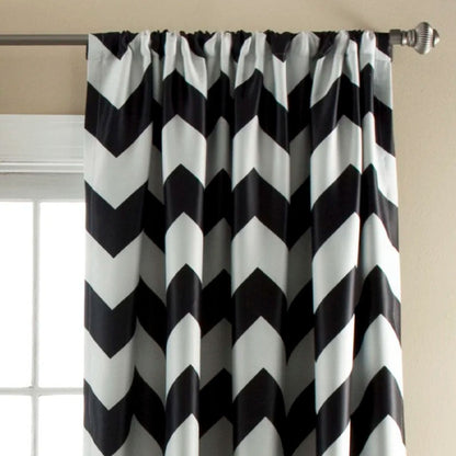 Black and White Ripple Pattern Curtain