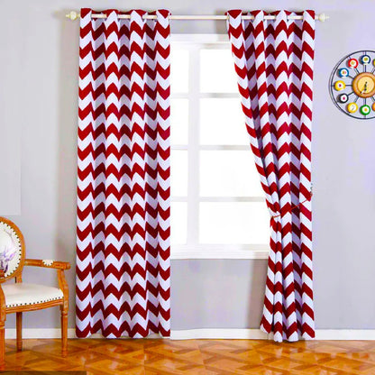 Black and White Ripple Pattern Curtain