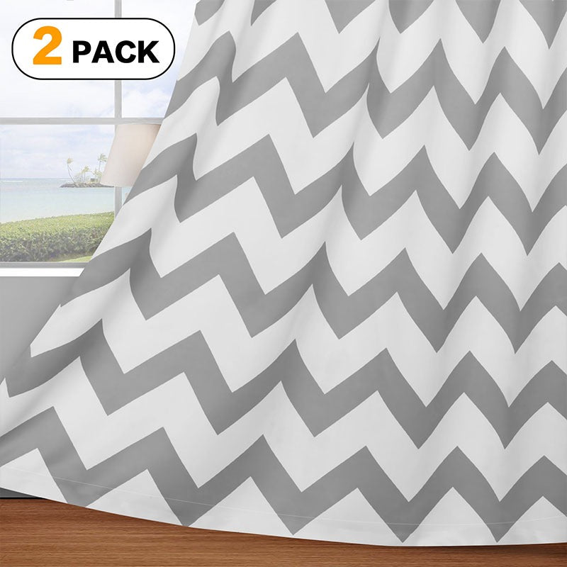 Black and White Ripple Pattern Curtain