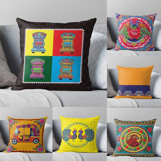 Pakistani Truck Art Cushion Covers Pack 6