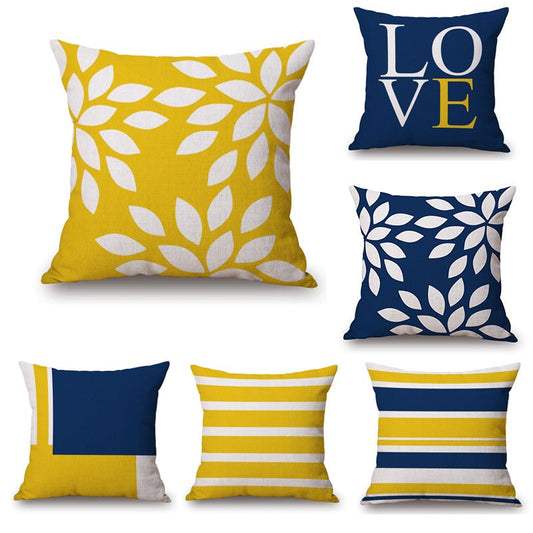 Blue & Yellow Cushion Coves Pack of 6