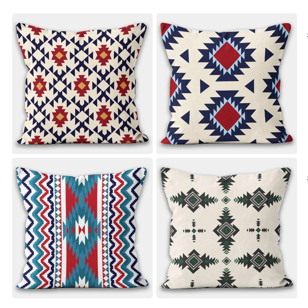 Aztec Pillow Cushion Cover Pack of 4