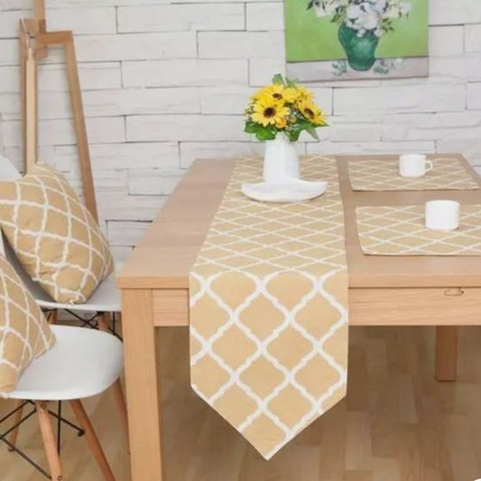 Fary Beige Dining Table Runner