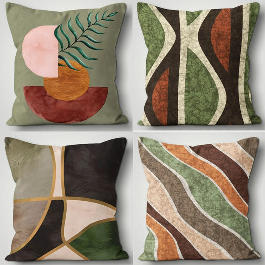 Green Boho Cushion Cover pack of 4